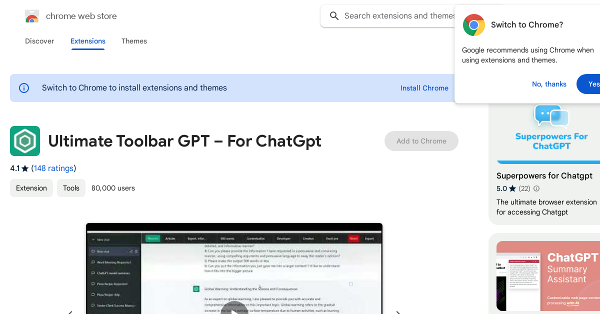 Ultimate Toolbar GPT - For ChatGpt